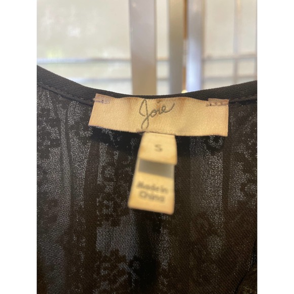 Joie Black Spaghetti Strap Lace Top Size Small Silk - Picture 4 of 6
